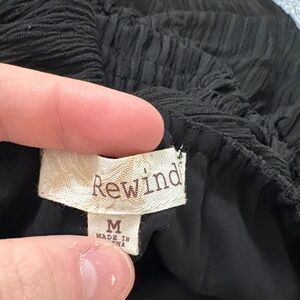 Rewind Elegant Black Gathered Skirt